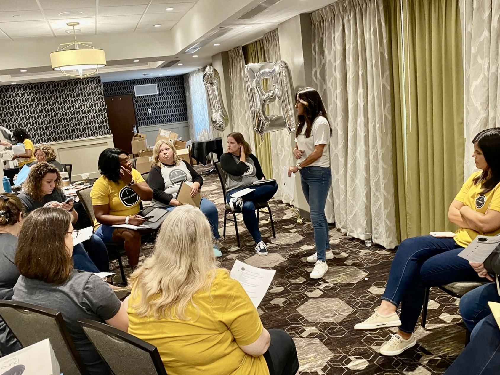 Sandy leading a workshop